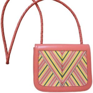 Coachella "V" Coral Calfskin Leather Crossbody Bag